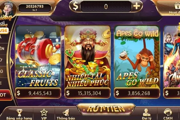 Hình ảnh slot games và bắn cá trên 68win app